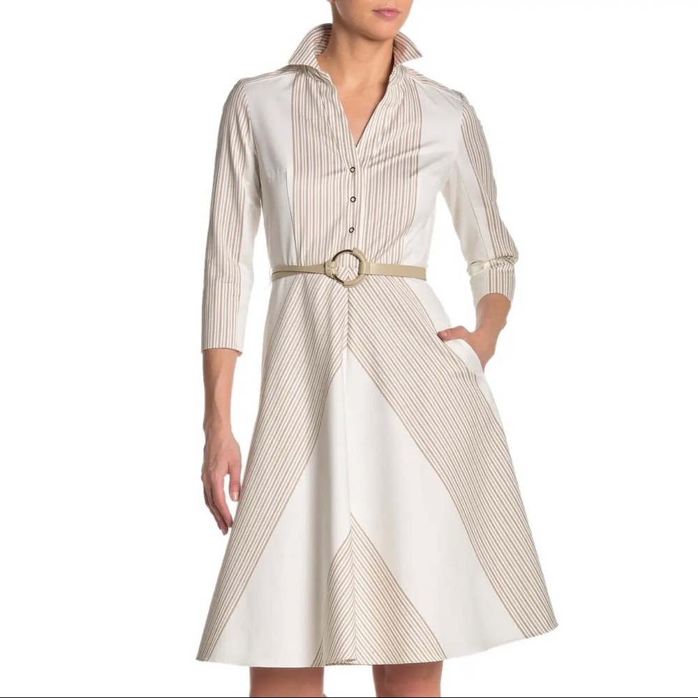 COPY - NEW Elie Tahari Women Candence Dress Ivory NO BELT